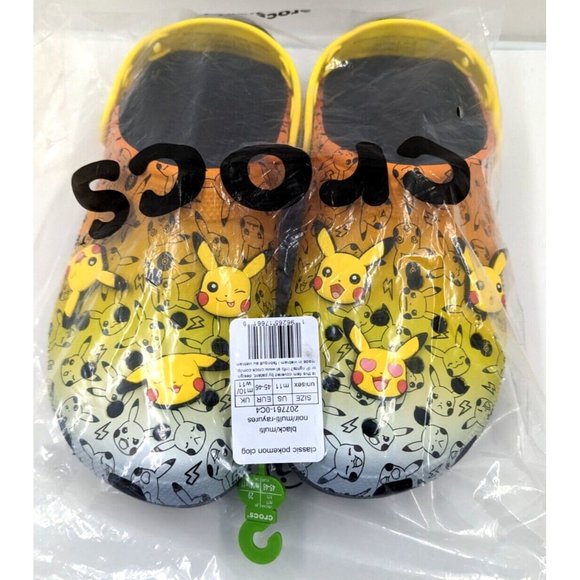 Crocs x Pokemon Pikachu Clog w/Jibbitz Mens Size 11. 207761-0C4